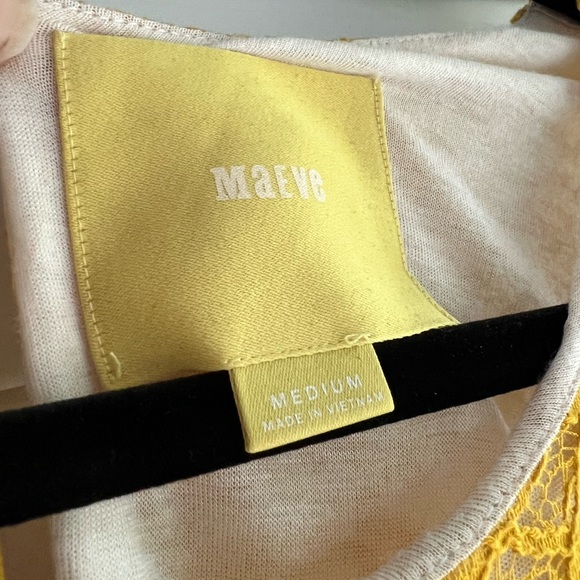 Maeve x Anthropologie Yellow Lace Bodice A-line Dress w/ Pockets! Size Medium - Picture 11 of 17